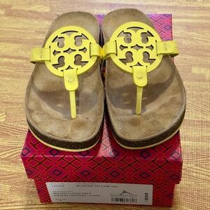 Tory Burch Yellow Miller Cloud Sandals, size: 7